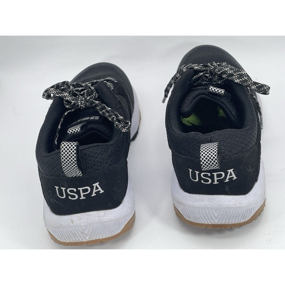 U.S. Polo Assn USPA Men’s Athletic Sneakers Black White Lace Up Shoes Size 8 - Picture 4 of 6